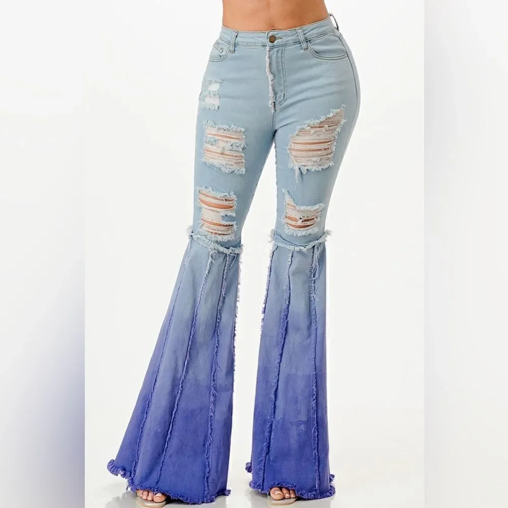 Purple Candy Dip Dye Concert Jeans
